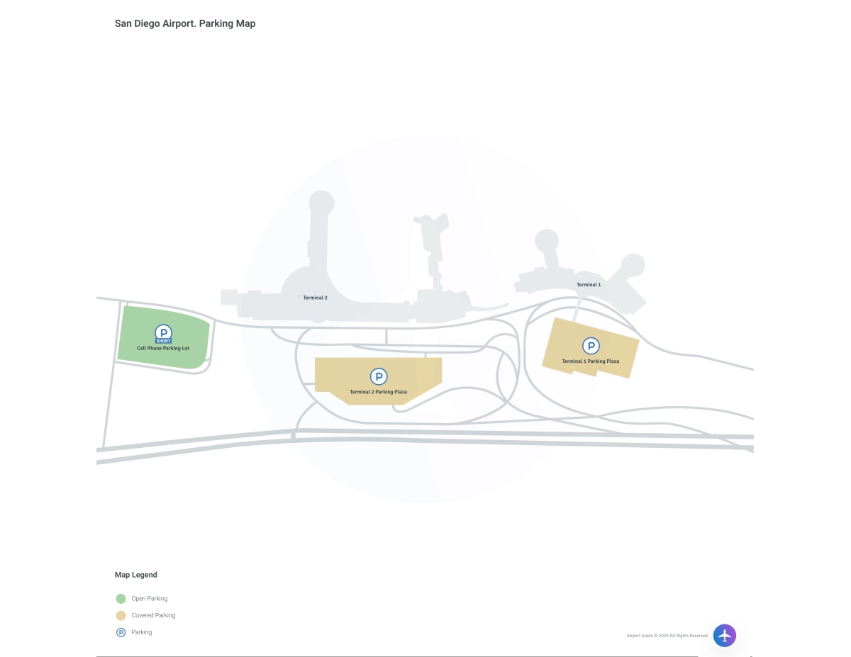 San Diego International Airport (SAN) Parking Map