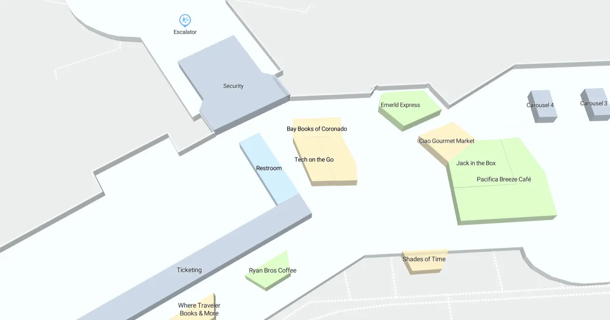 San Diego International Airport Terminal 1 Interactive Map