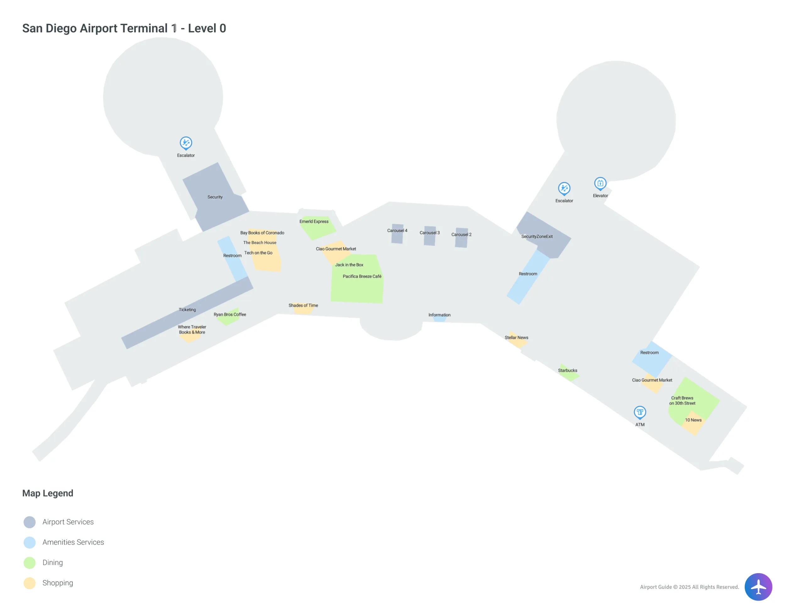 SAN Terminal 1 Level 0 map