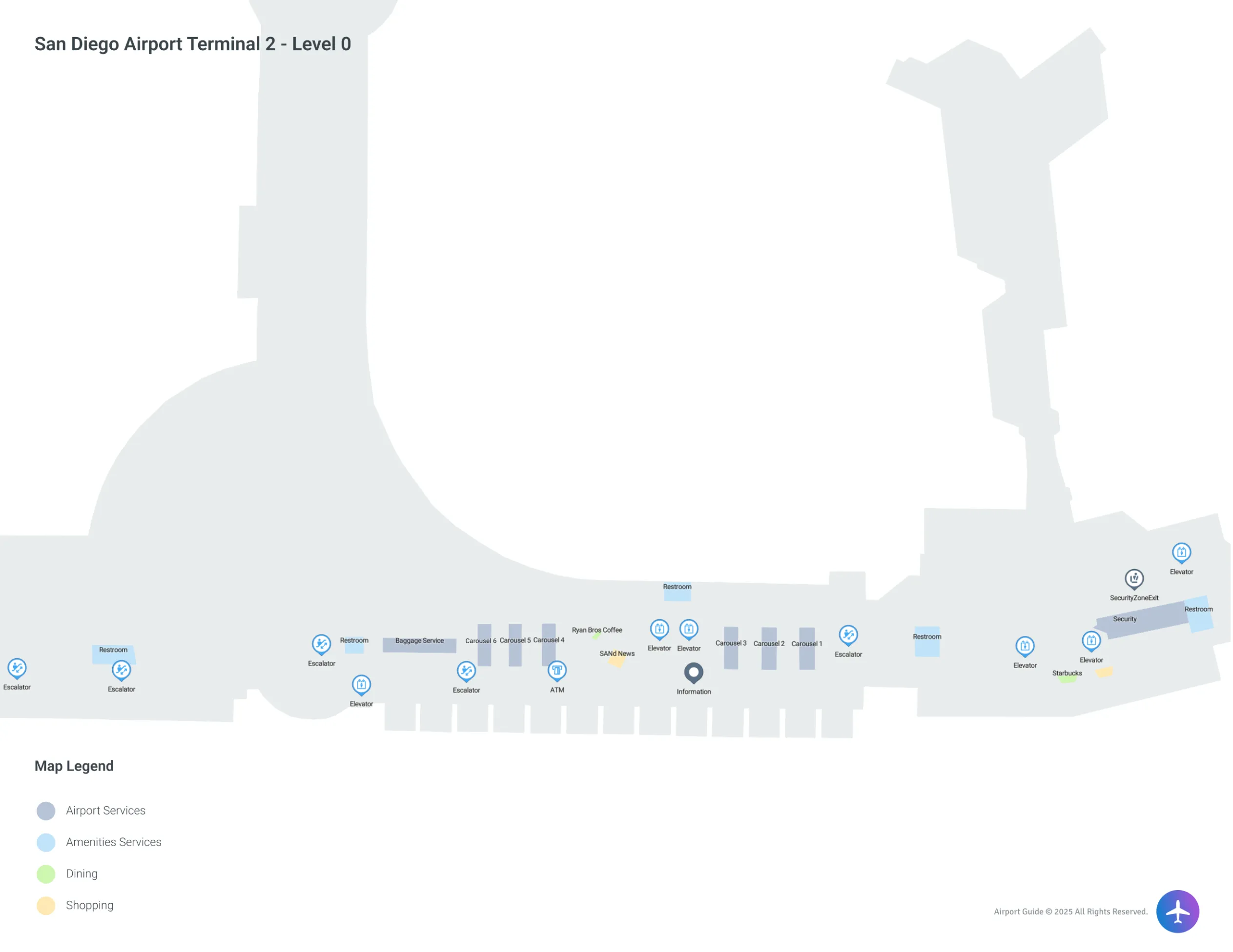 SAN Terminal 2 Level 0 map