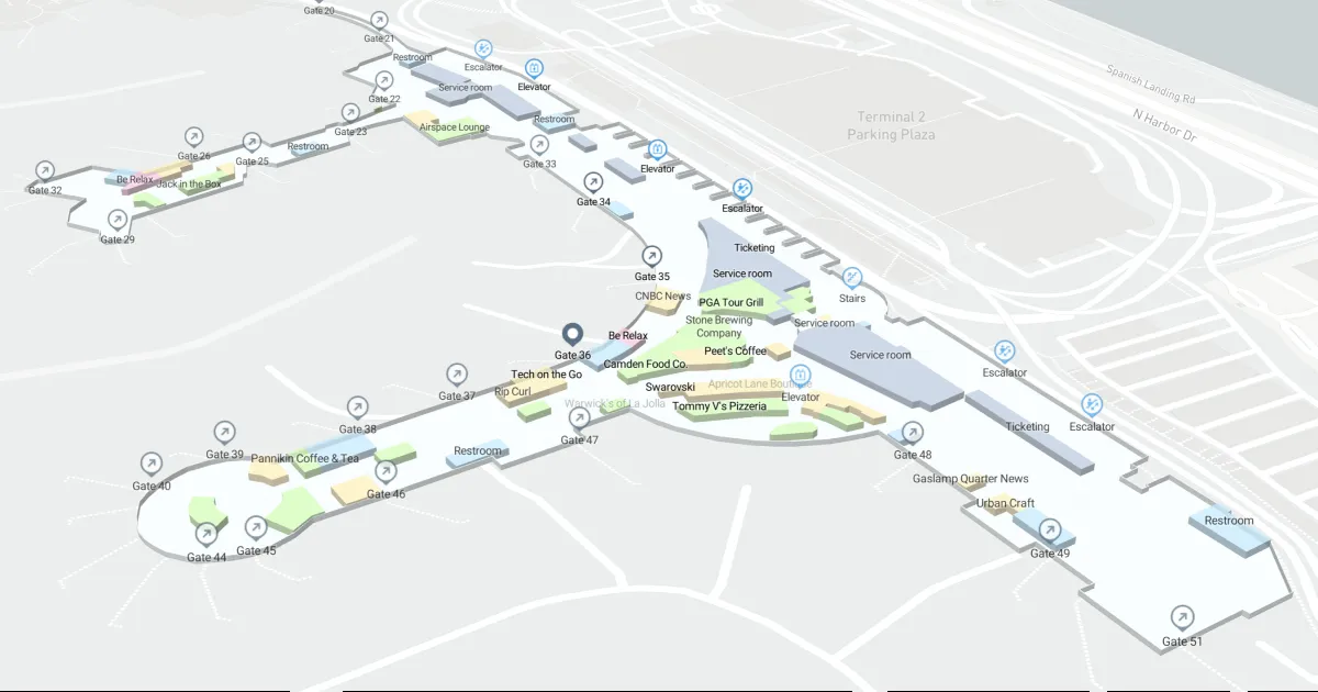 SAN Terminal 2 Level 1 Interactive map