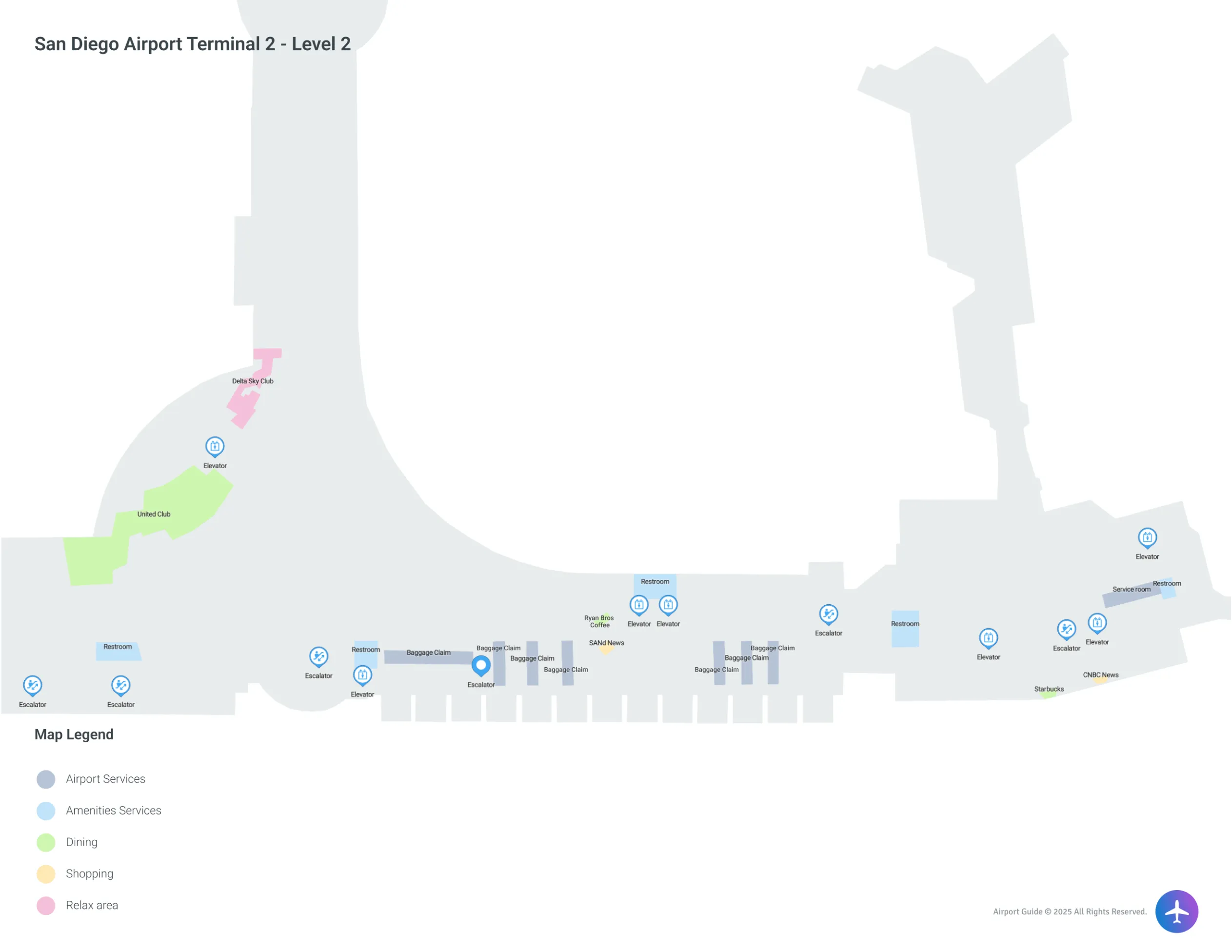 SAN Terminal 2 Level 2 map