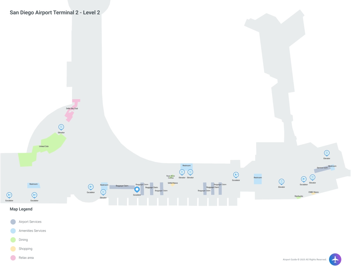 SAN Terminal 2 / Level 2 Map