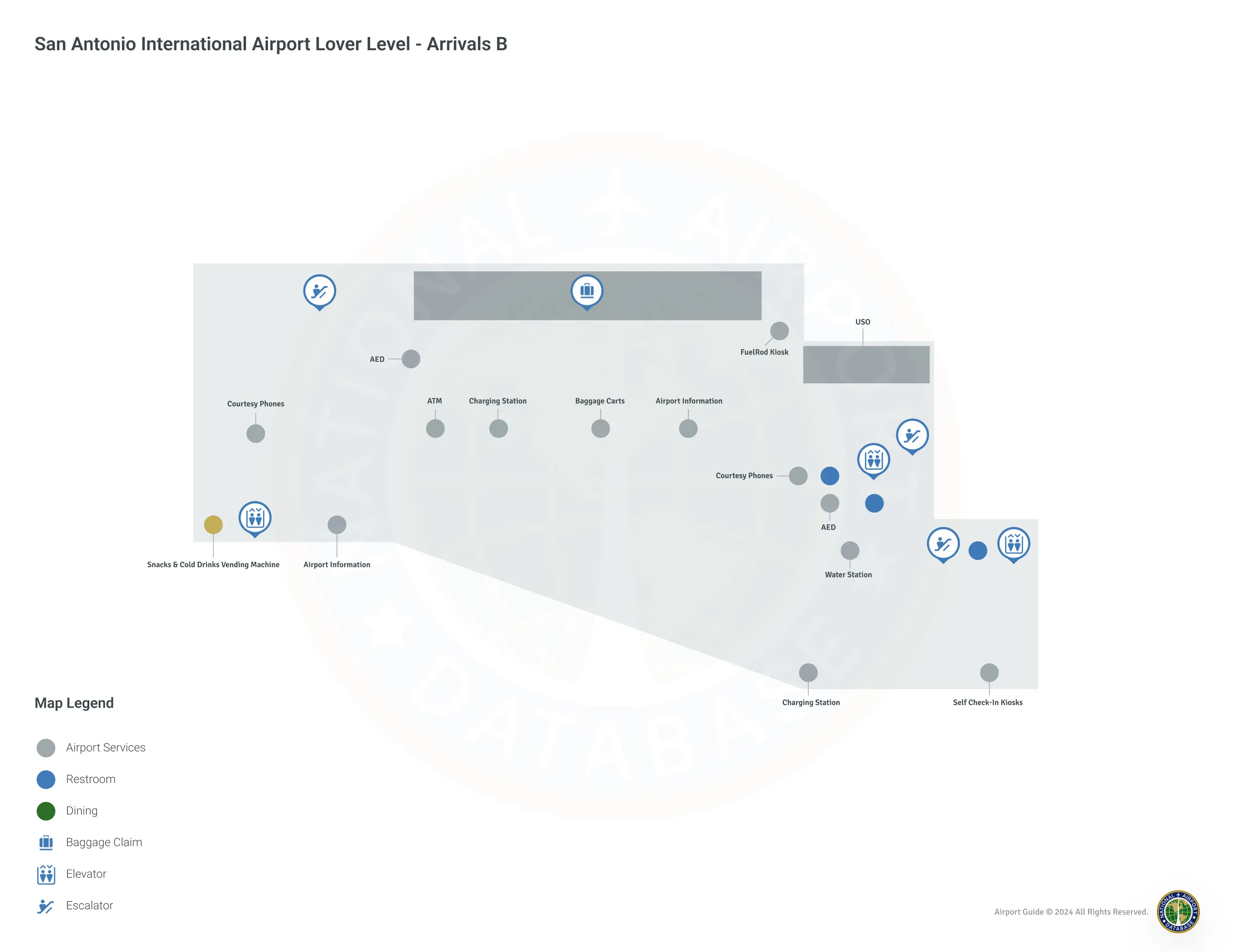 SAT Terminal B Level 1 map
