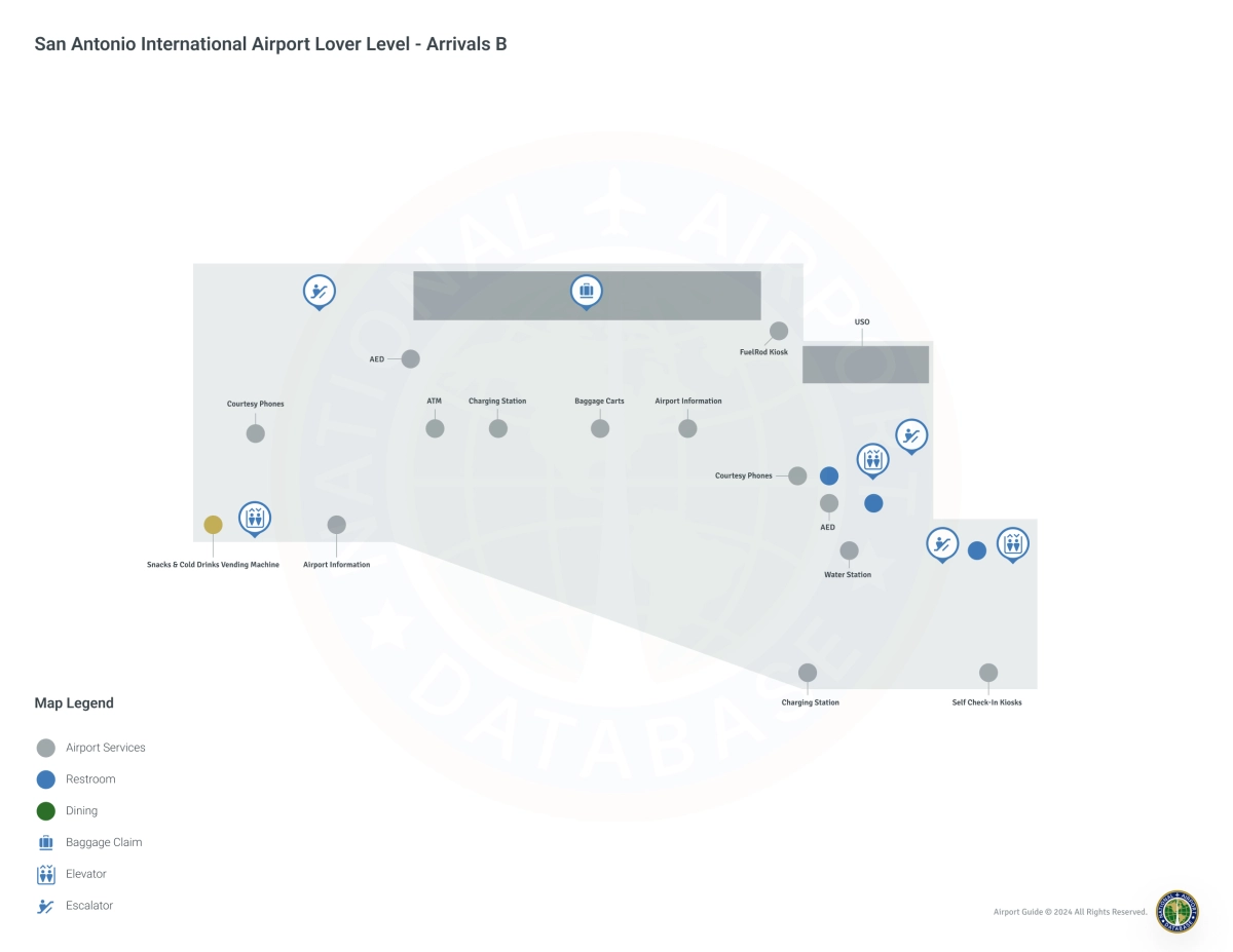 SAT Terminal B Level 1 map