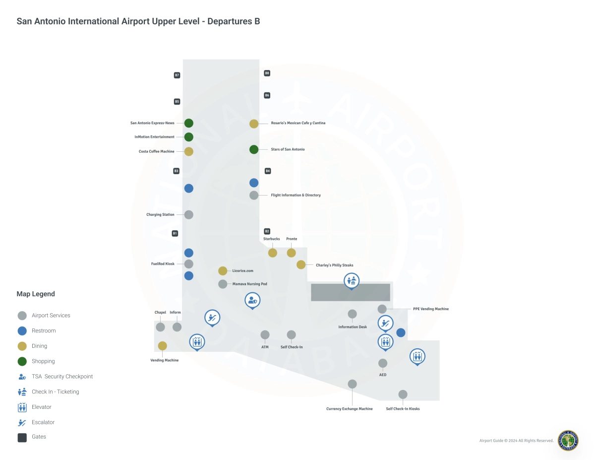 SAT Terminal B Level 2 map
