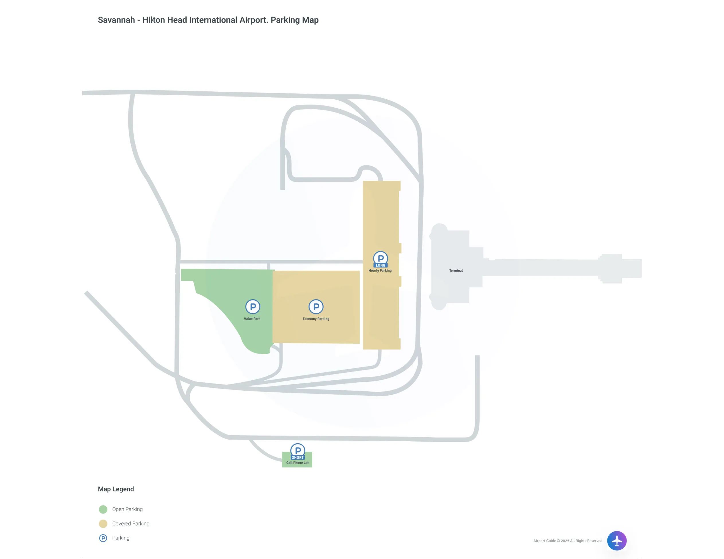 Savannah/Hilton Head International Airport (SAV) Parking Map