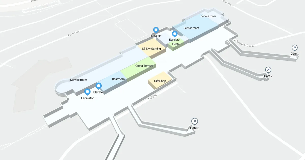 Santa Barbara Municipal Airport Terminal Interactive Map