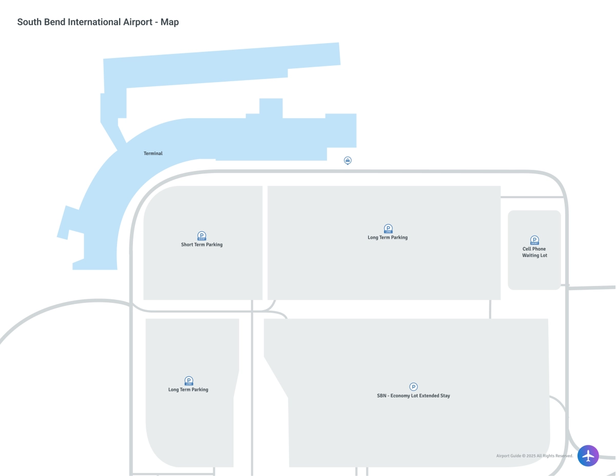 South Bend International Airport (SBN) Map