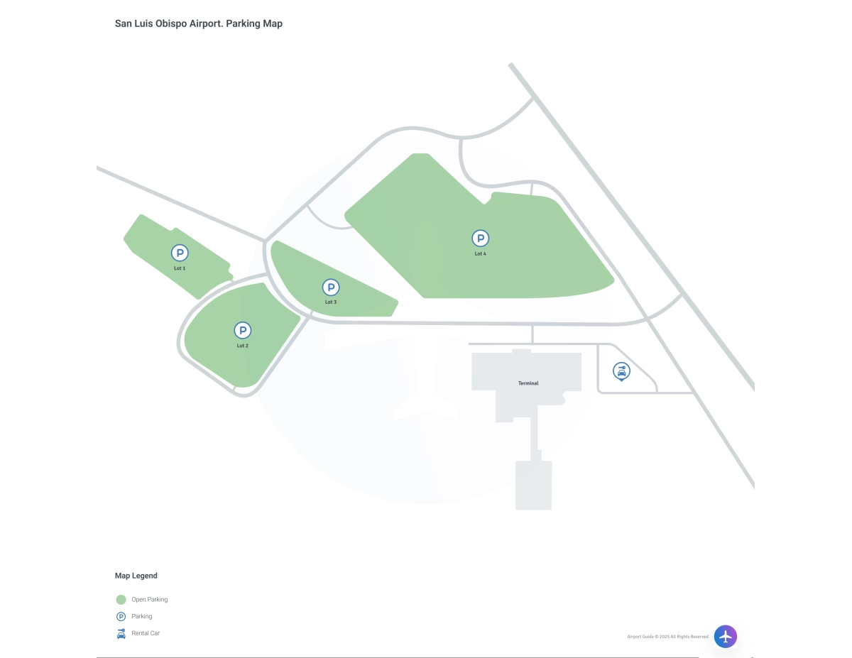 San Luis Obispo County Regional Airport-McChesney Field (SBP) Parking Map