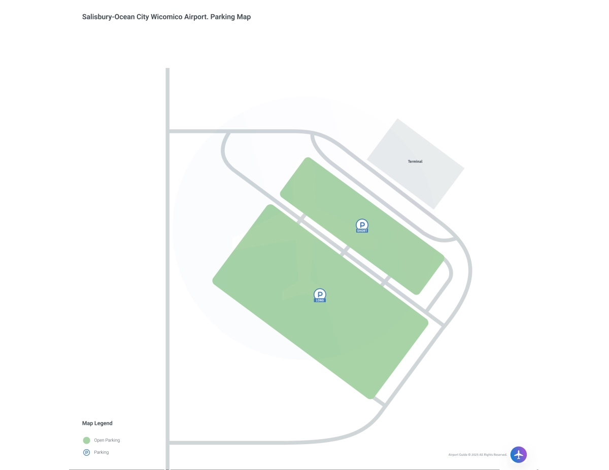 Salisbury-Ocean City-Wicomico Regional (SBY) Parking Map