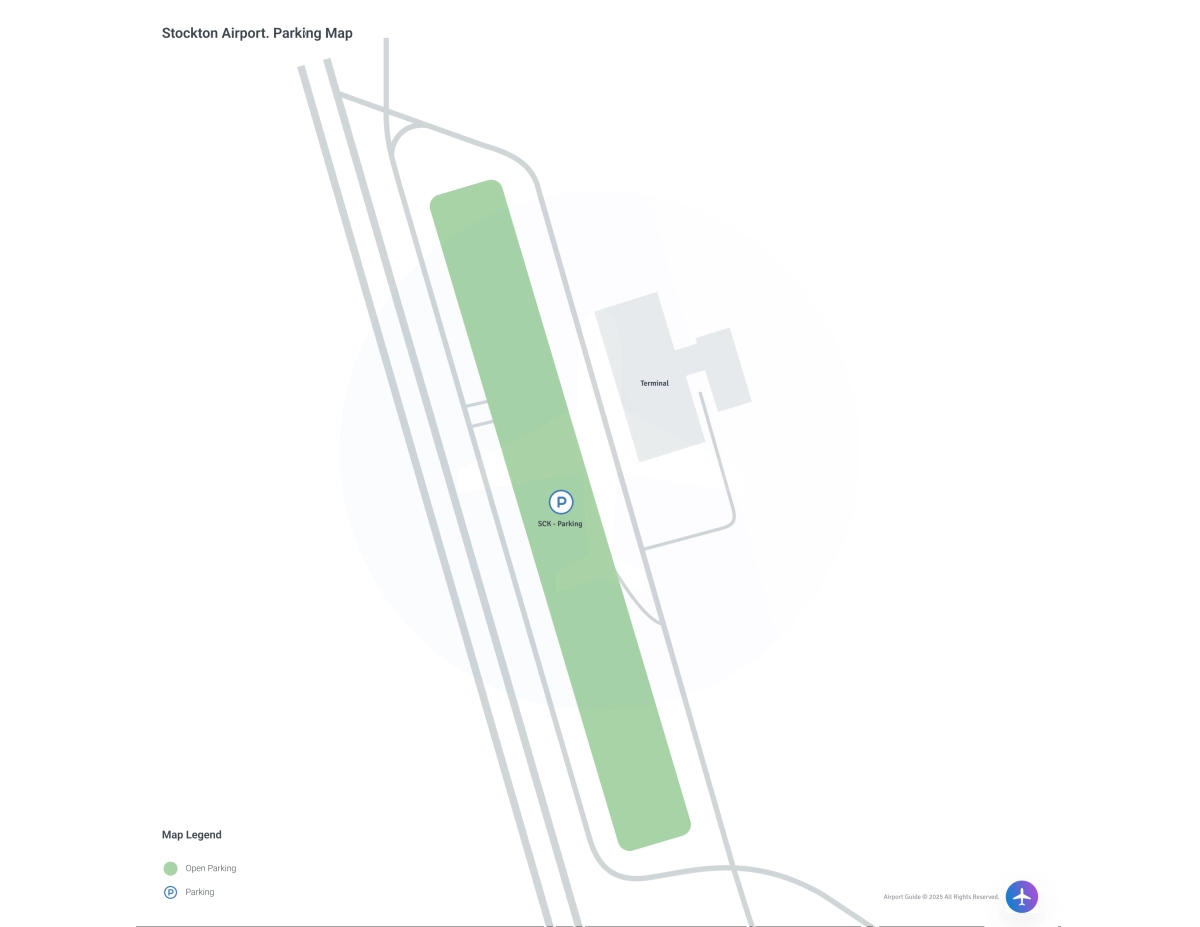 Stockton Metropolitan Airport (SCK) Parking Map