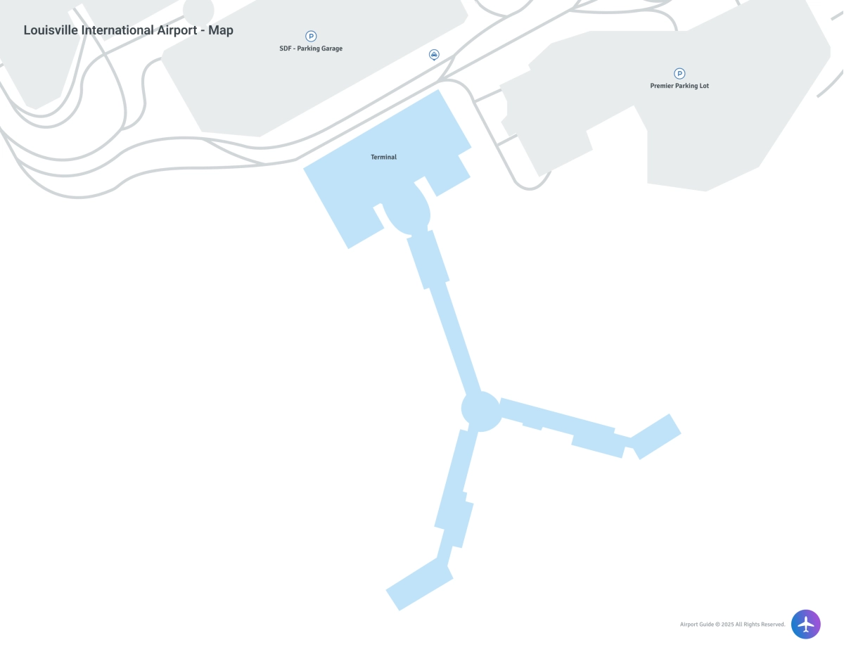 Louisville Muhammad Ali International Airport (SDF) Map