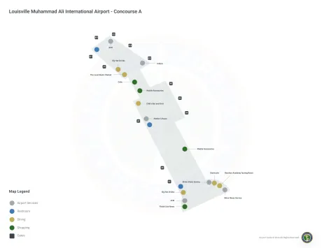 SDF Airport Concourse A Map
