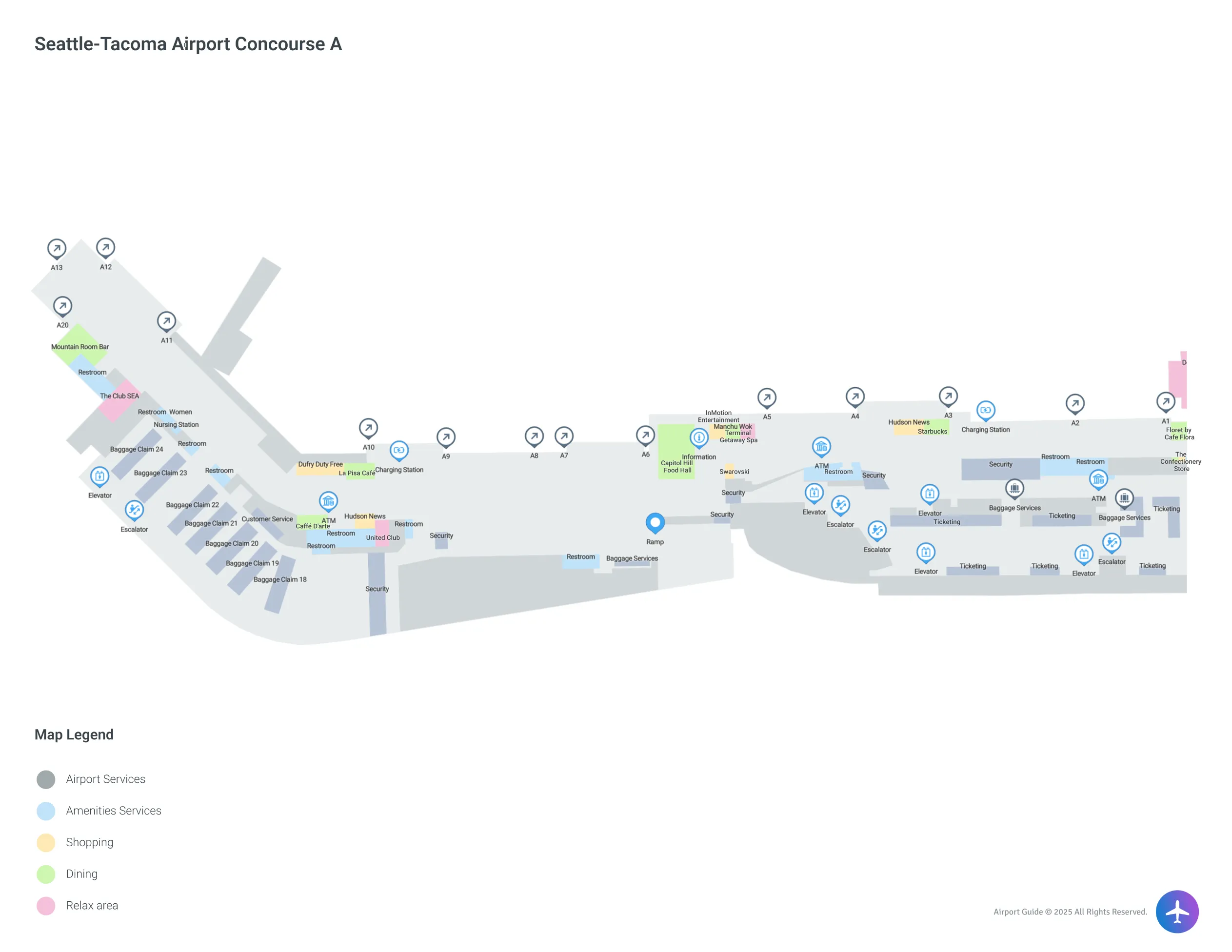 SEA Concourse A Level map