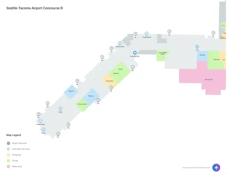 SEA Airport Concourse B Map