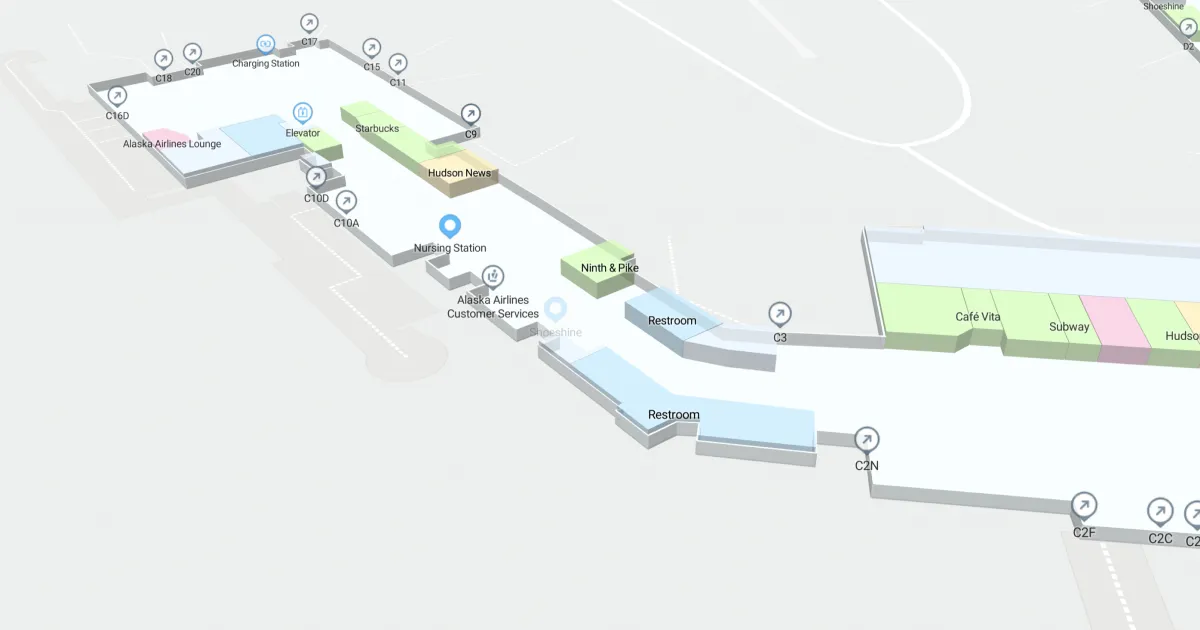 SEA Concourse C Level Interactive map