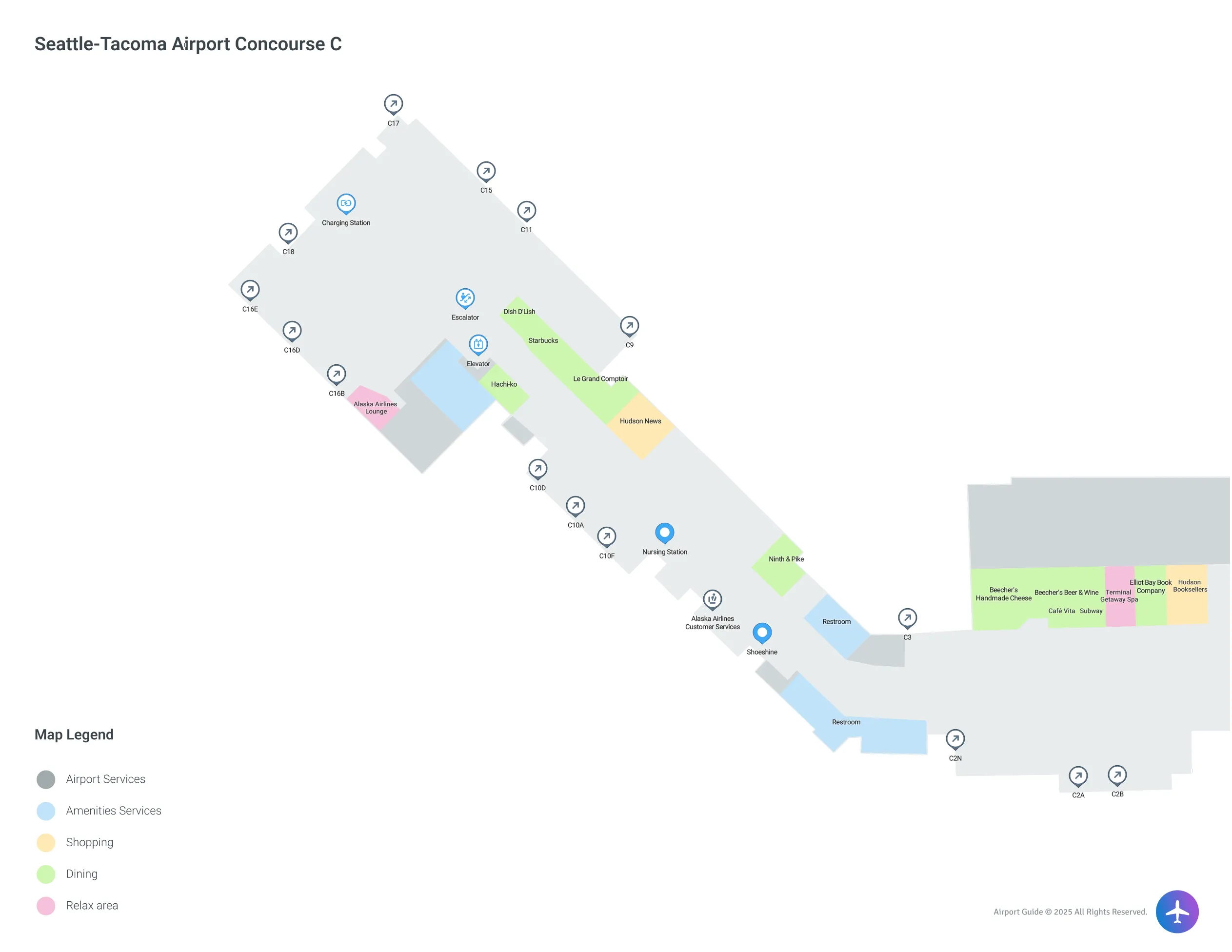 SEA Concourse C Level map