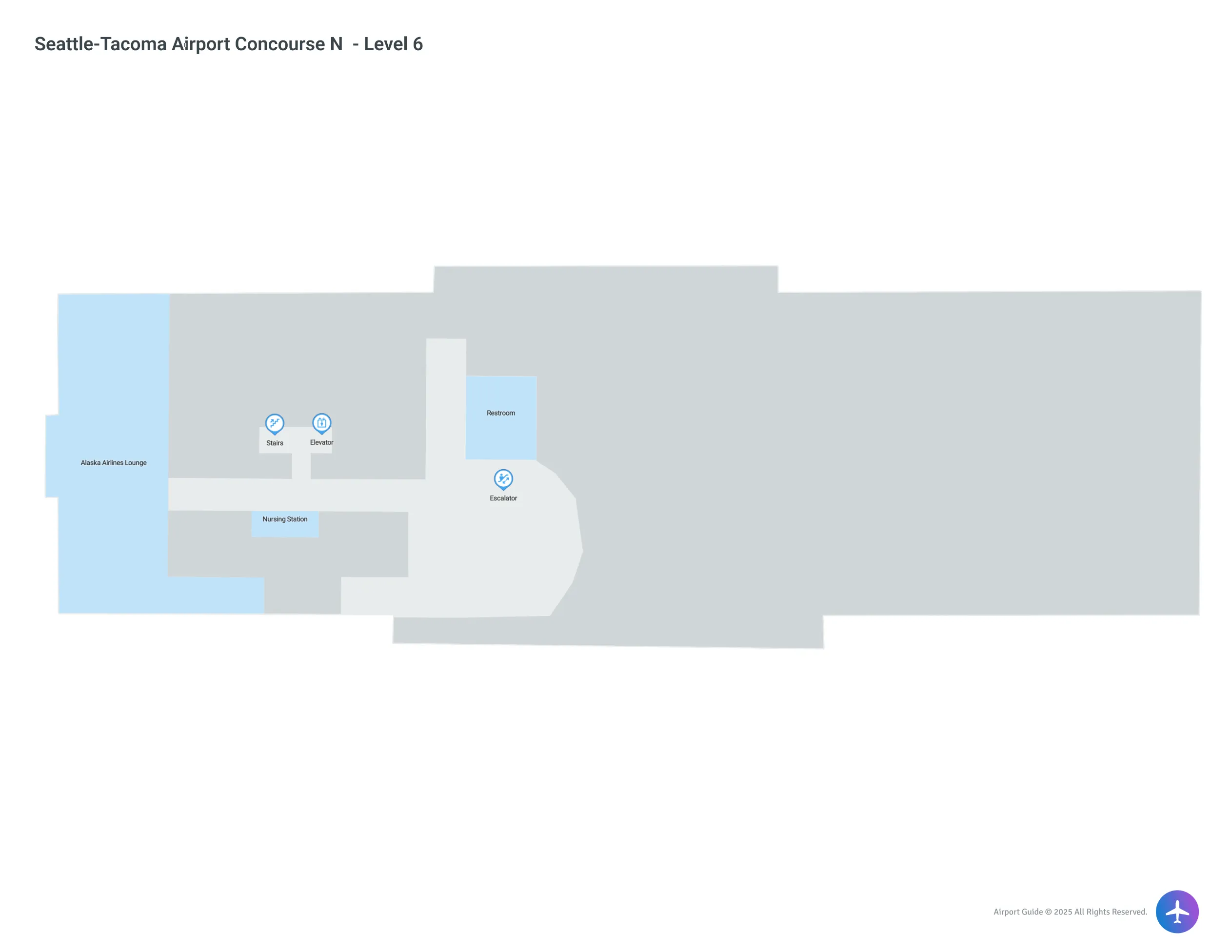 SEA Concourse N Level 6 map
