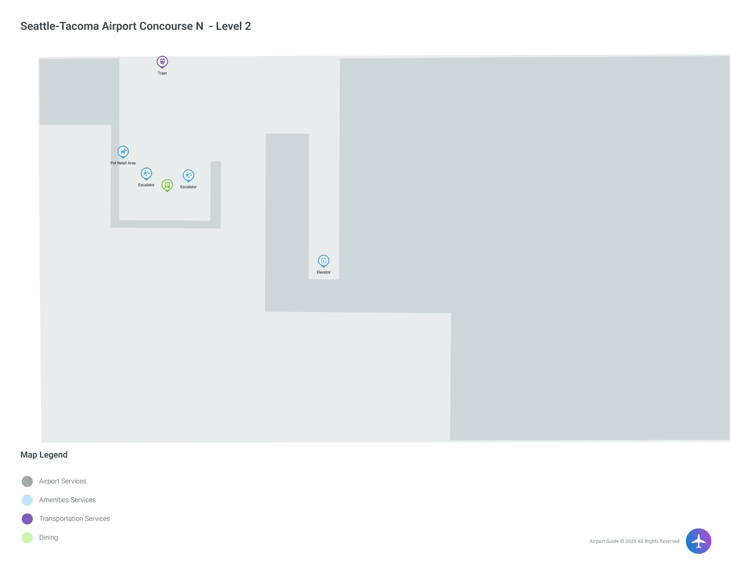 Seattle-Tacoma Airport SEA | Concourse S/Level 2 Map