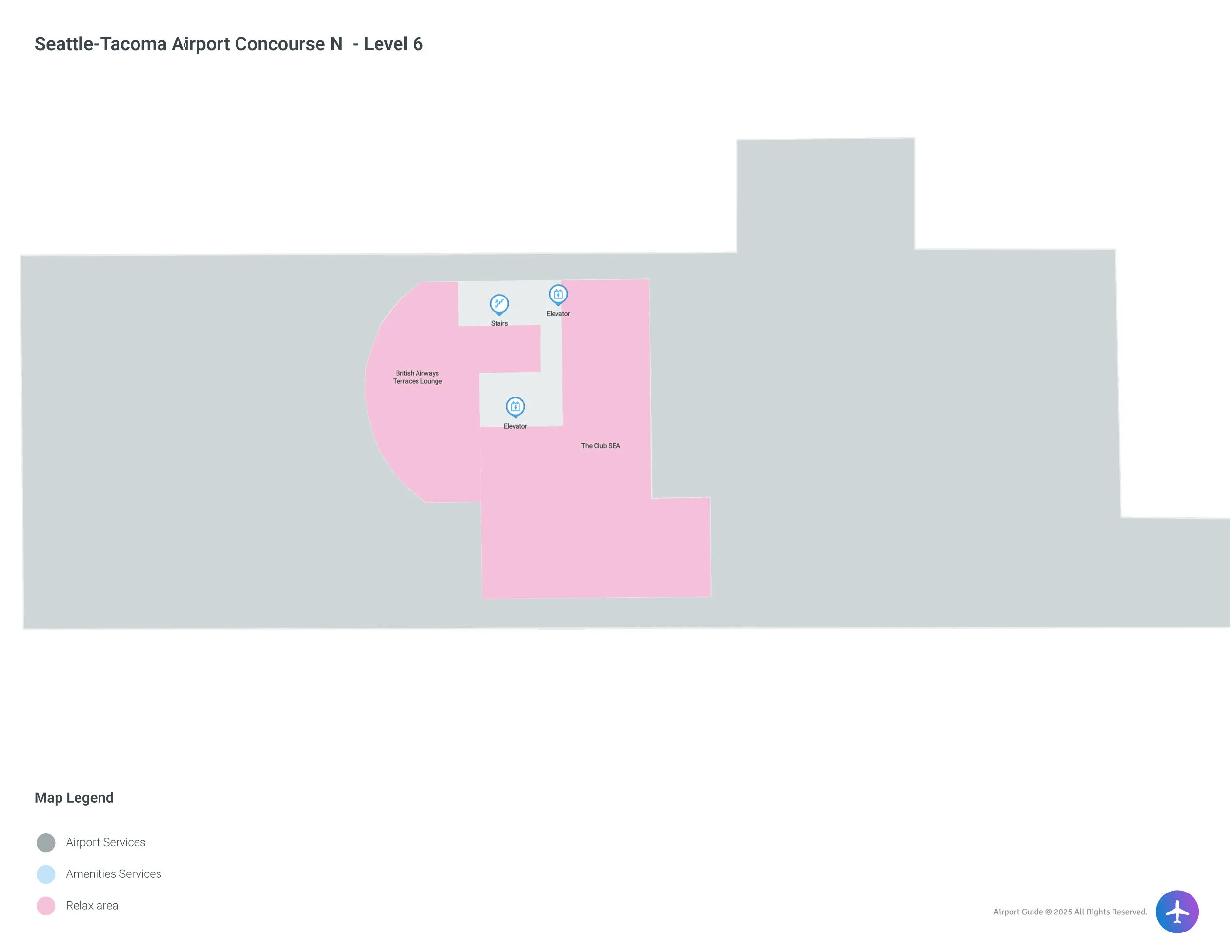 SEA Concourse S Level 6 map