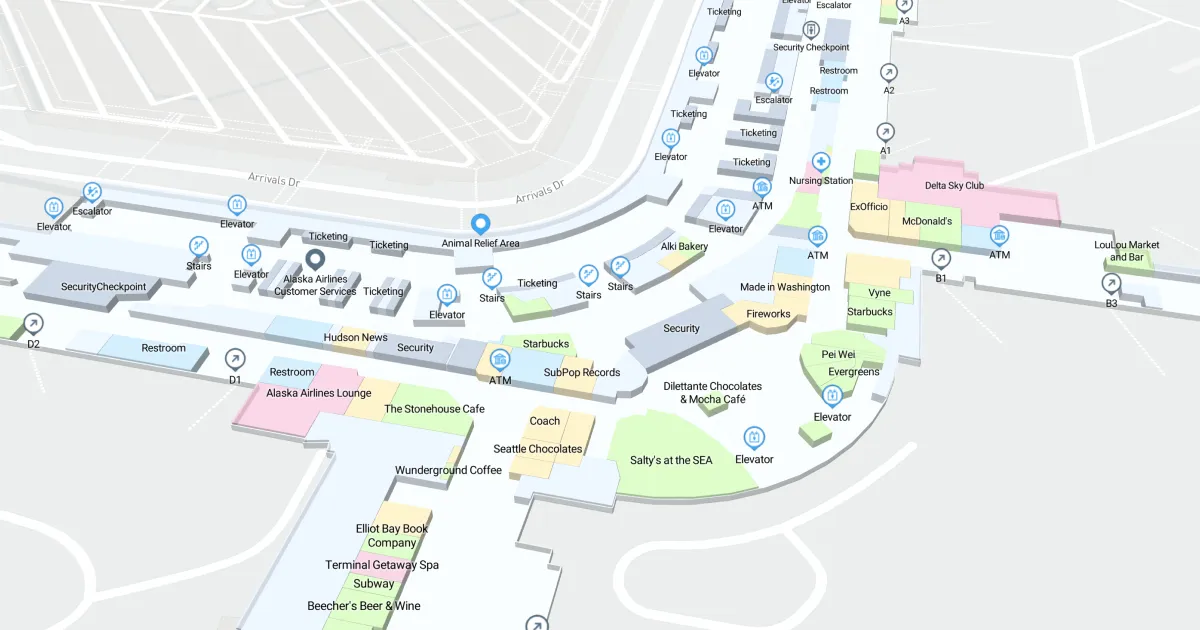 Seattle-Tacoma International Airport Terminal Interactive Map