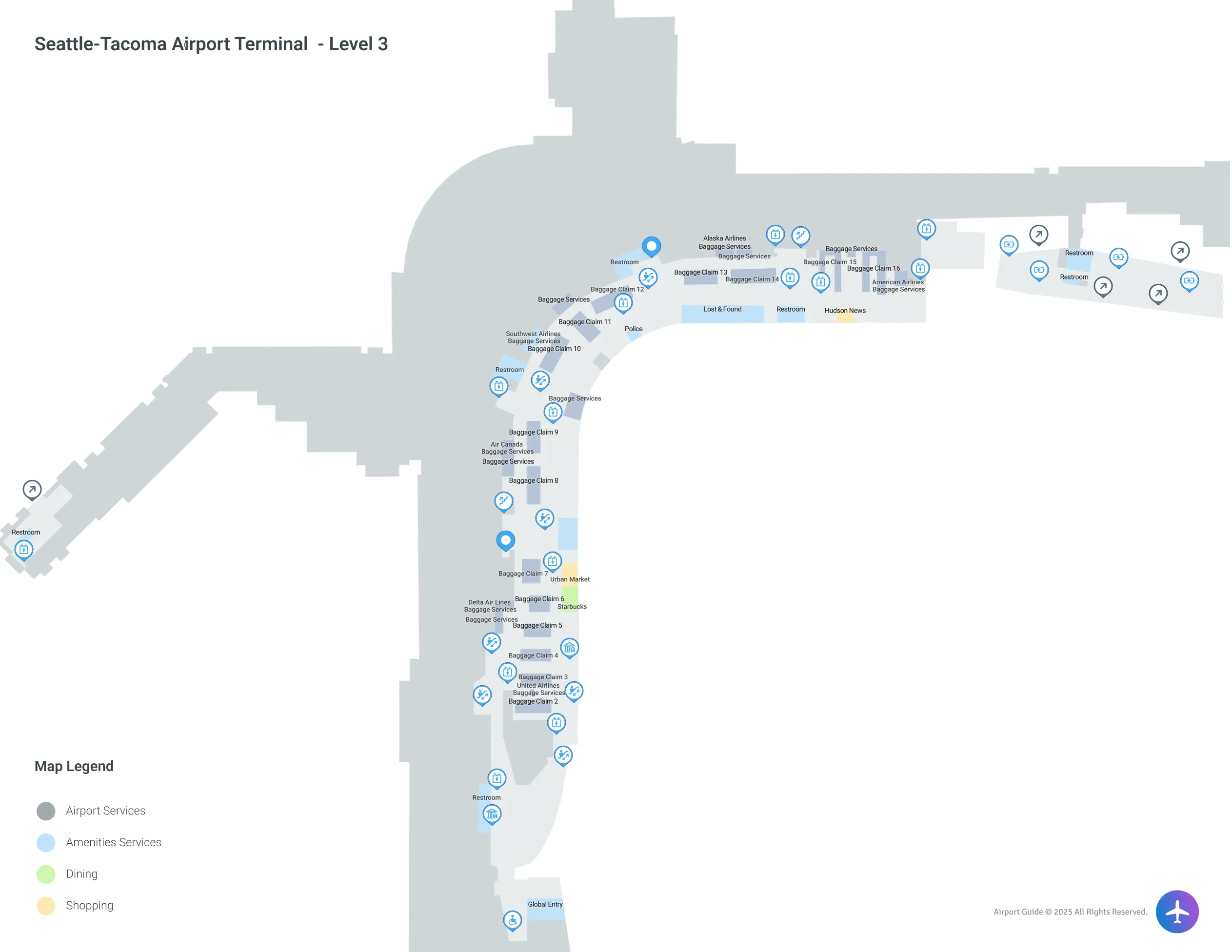 SEA Terminal Level 3 map