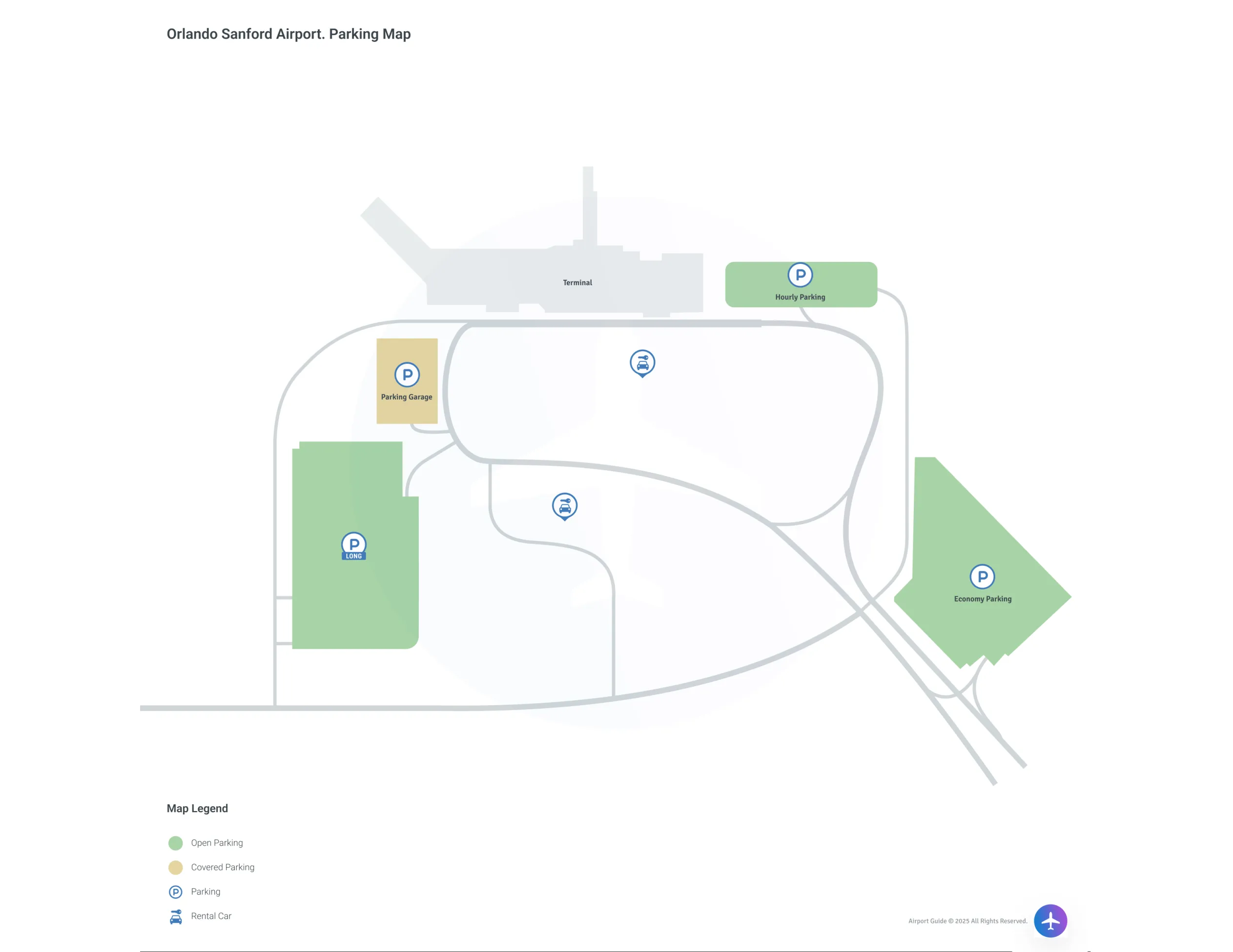 Orlando Sanford International Airport (SFB) Parking Map