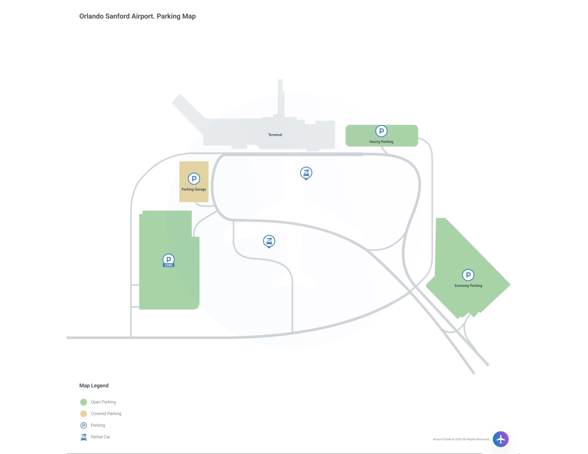 Orlando Sanford International Airport (SFB) Parking Map