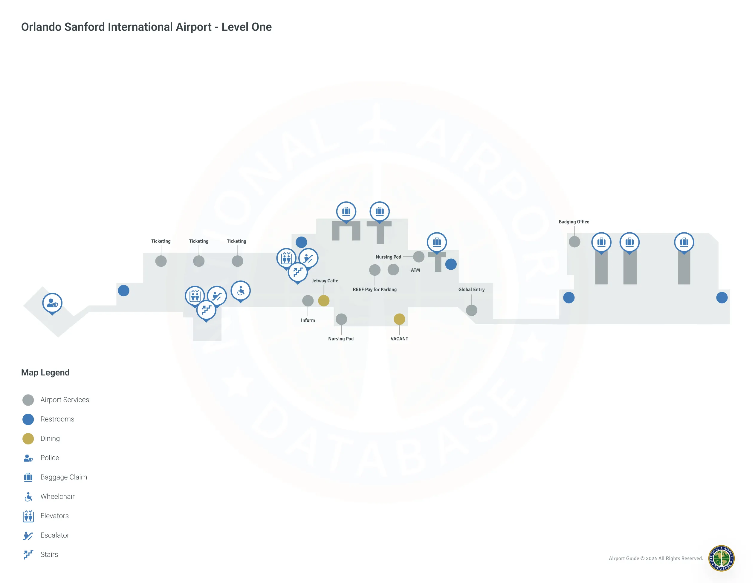 SFB Terminal A Level 1 map