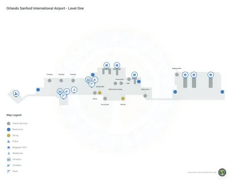 SFB Airport Terminal A Map
