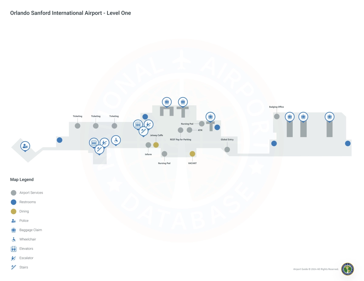 SFB Terminal A Level 1 map