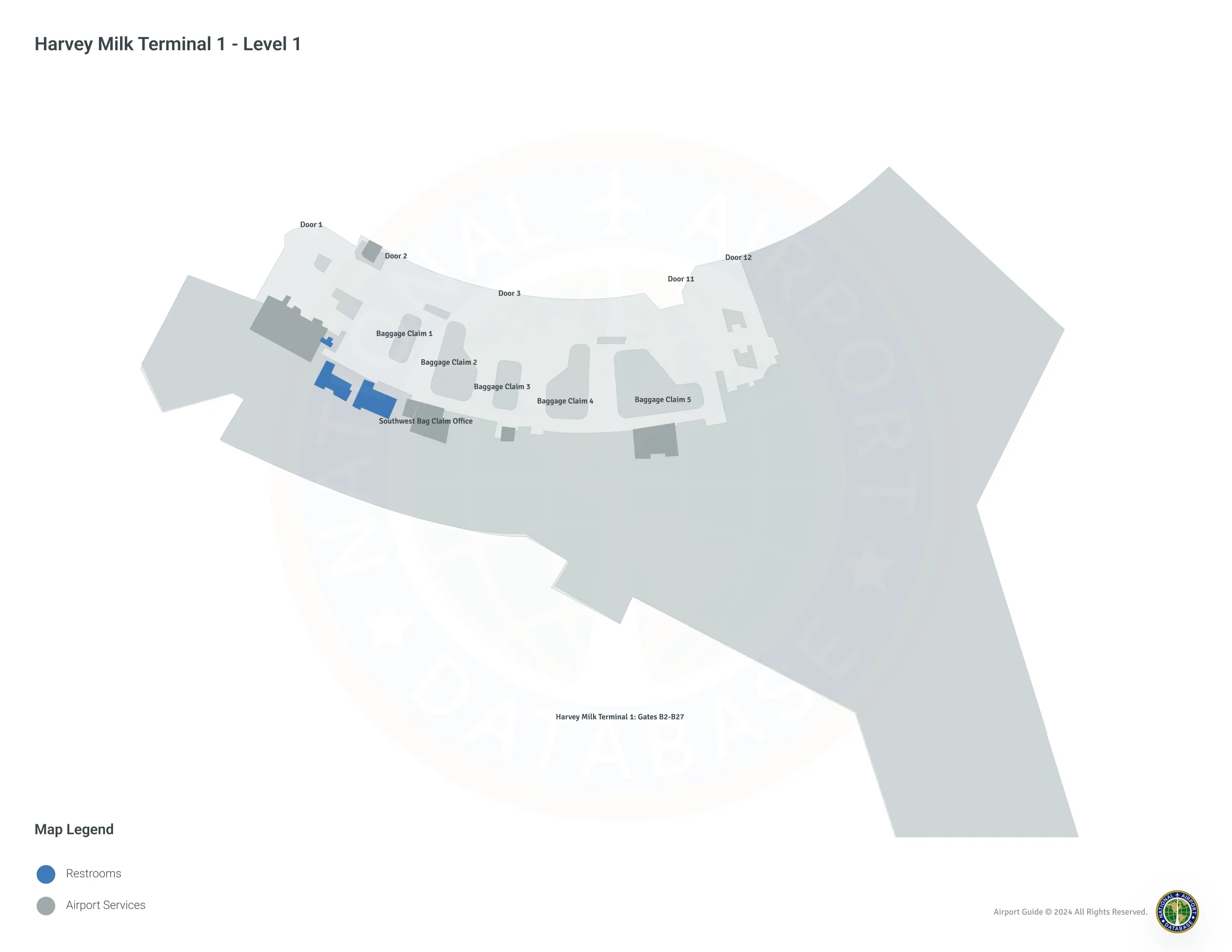SFO Terminal 1 Level 1 map