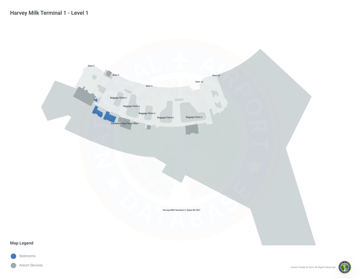 San Francisco Airport SFO | Terminal 1/Level 1 Map