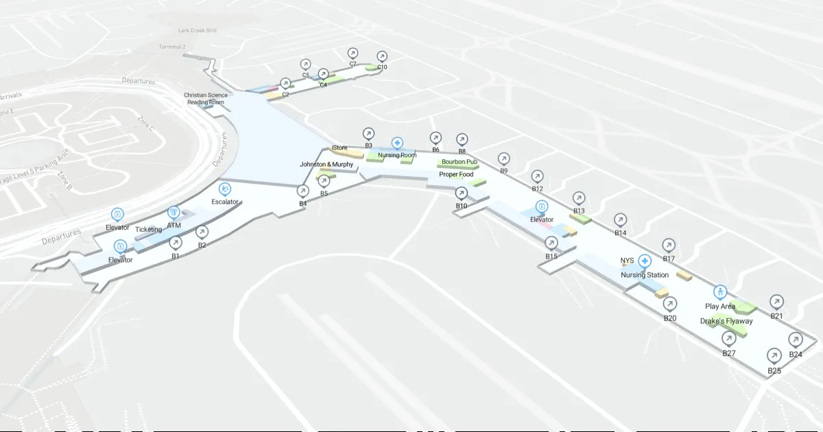 SFO Terminal 1 Level 2 Interactive map