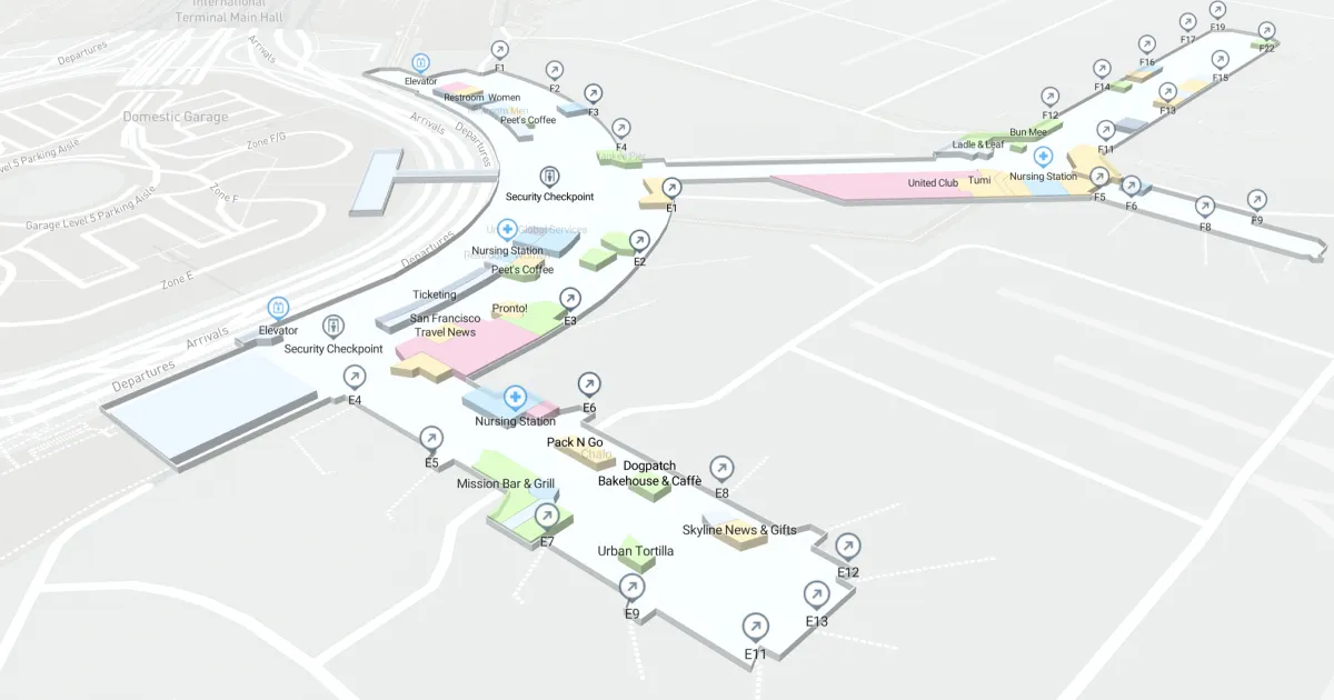 San Francisco International Airport Terminal 3 Interactive Map