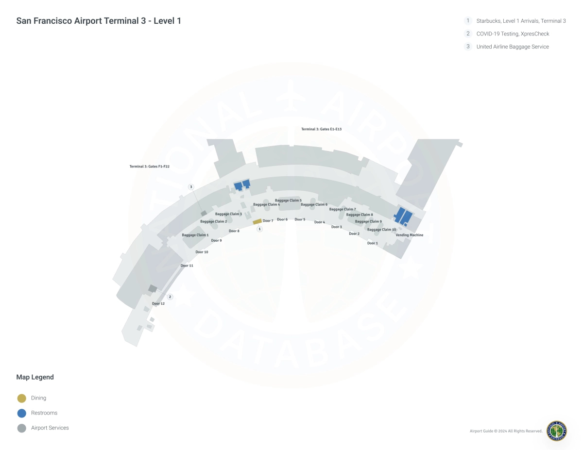 SFO Terminal 3 / Level 1 Map