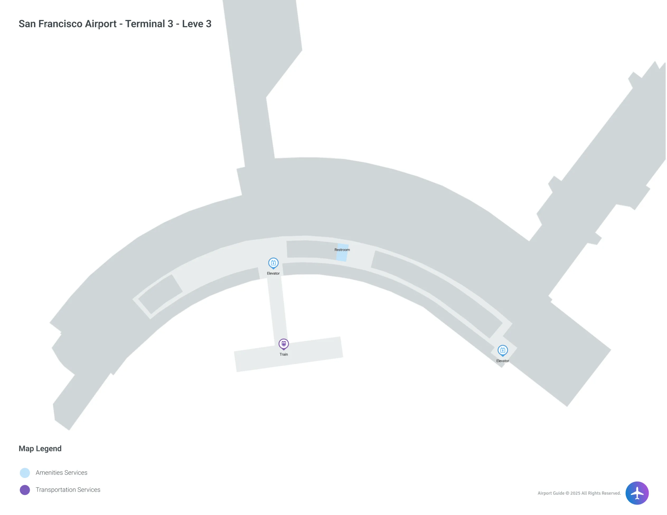 SFO Terminal 3 Level 3 map