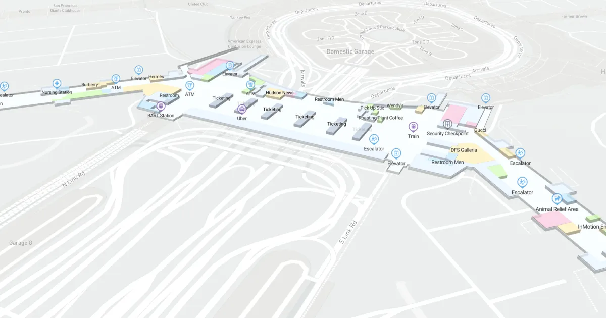 San Francisco International Airport International Interactive Map