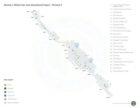 SJC Airport Terminal A Map