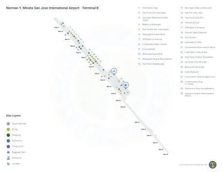 SJC Airport Terminal B Map