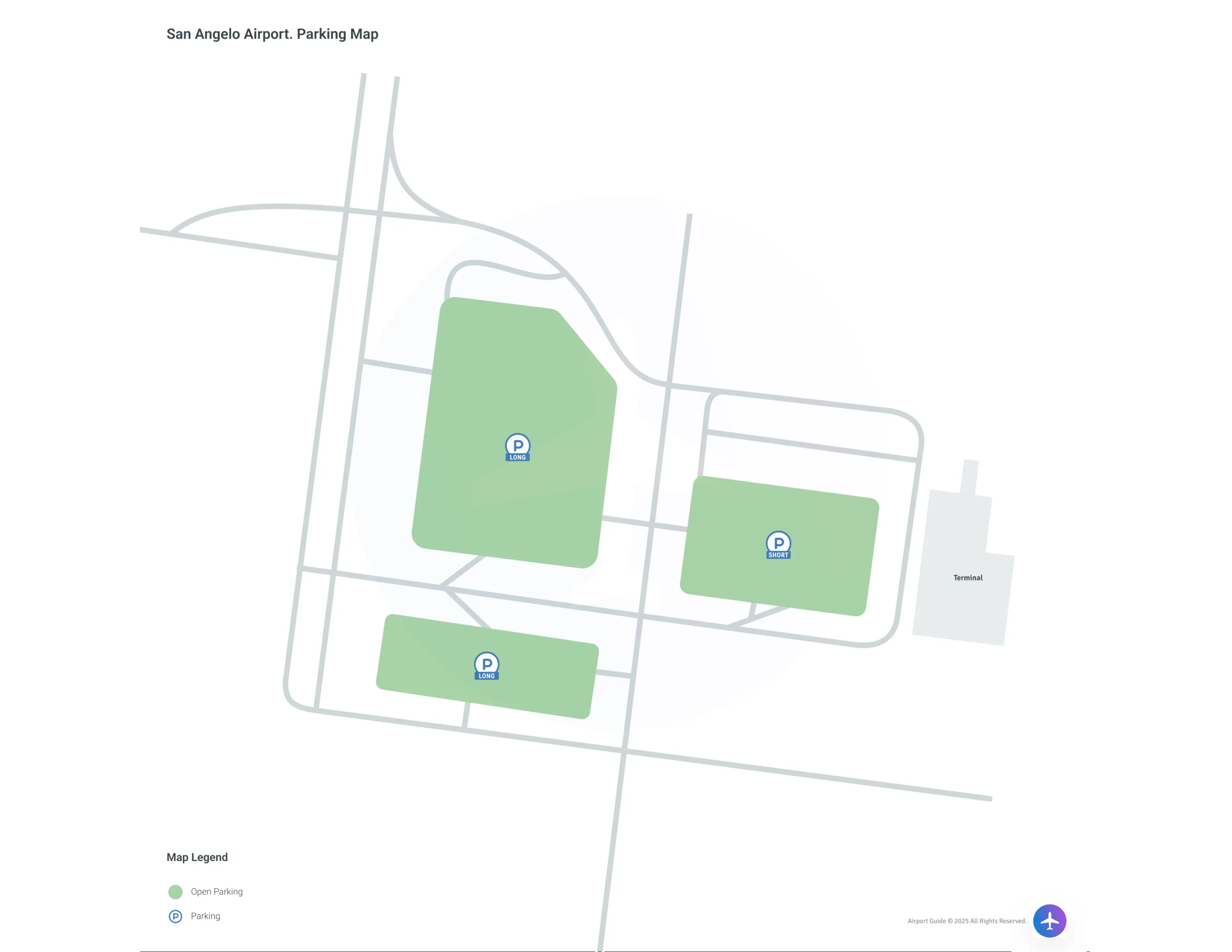 San Angelo Regional Airport/Mathis Field (SJT) Parking Map