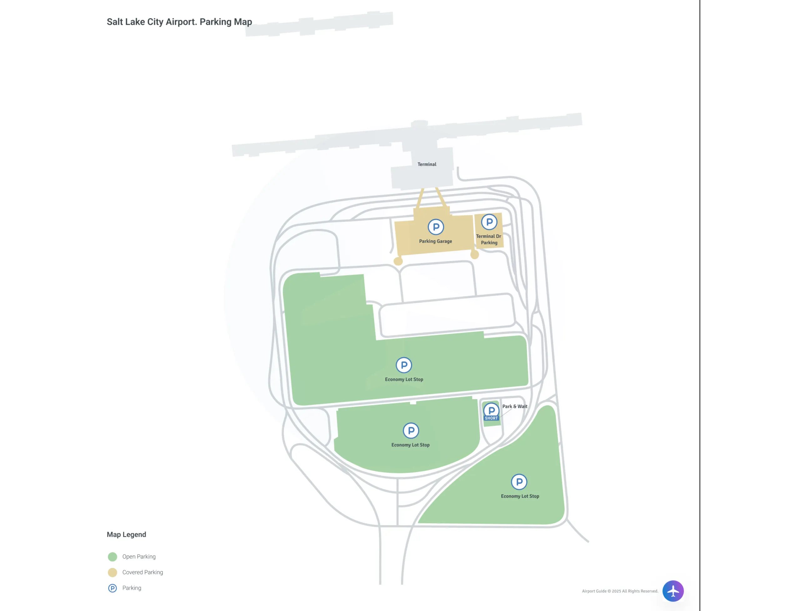 Salt Lake City International Airport (SLC) Parking Map