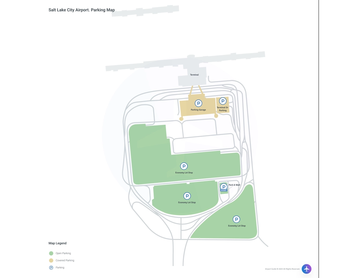 Salt Lake City International Airport (SLC) Parking Map