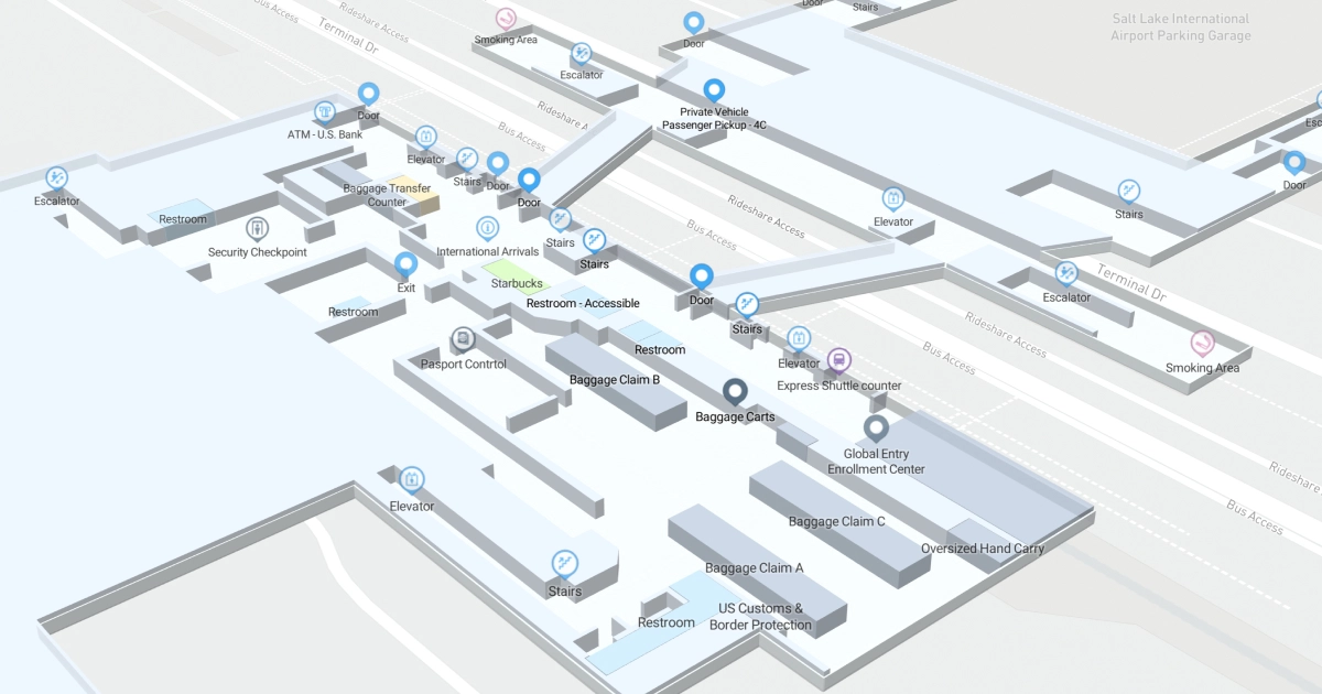 Salt Lake City International Airport Terminal Map