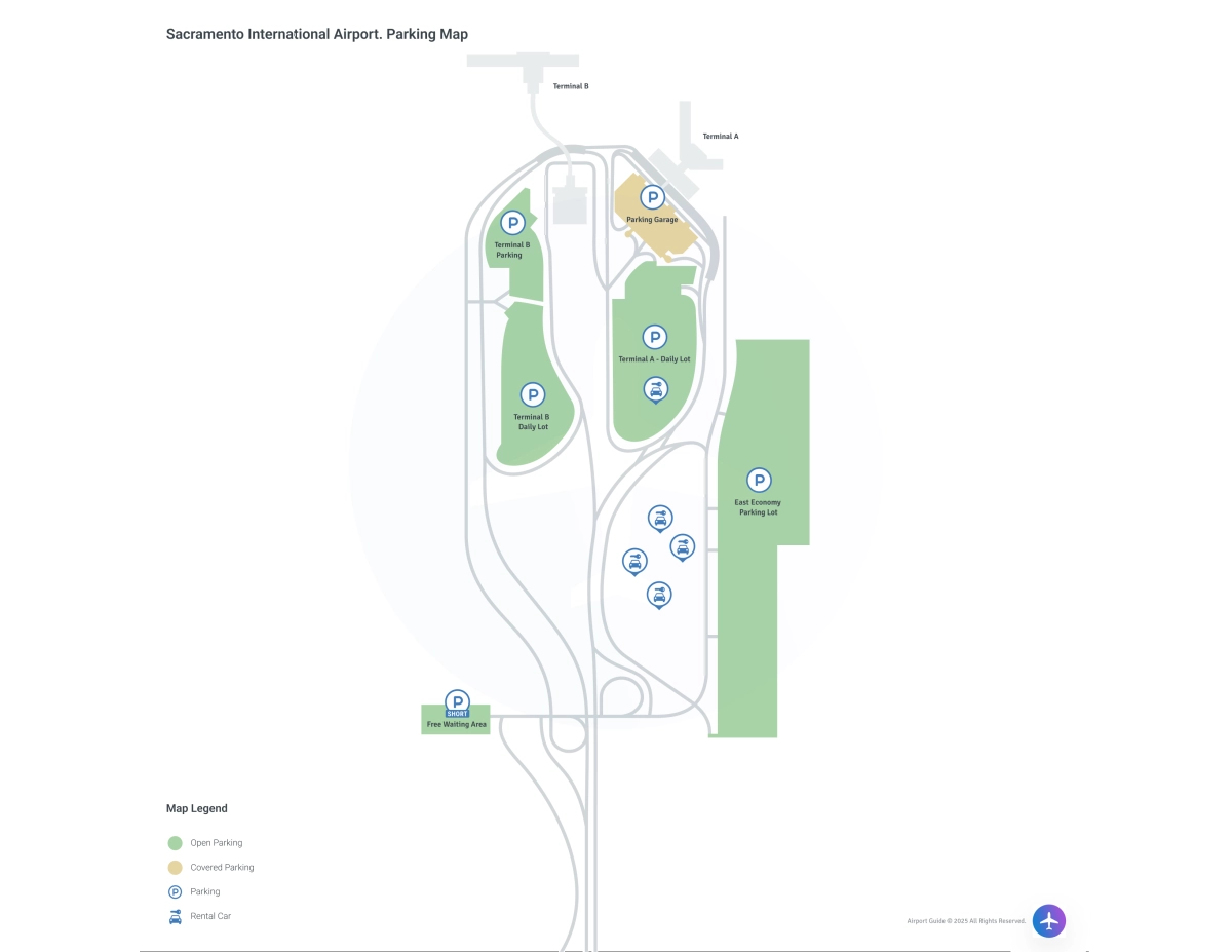 Sacramento International Airport (SMF) Parking Map