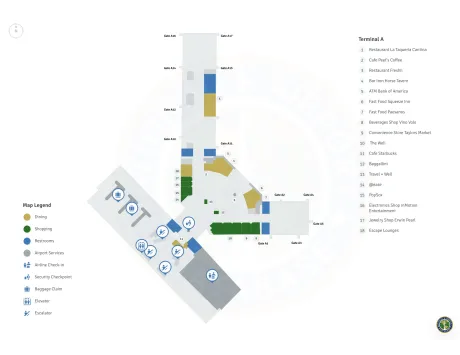SMF Airport Terminal A Map