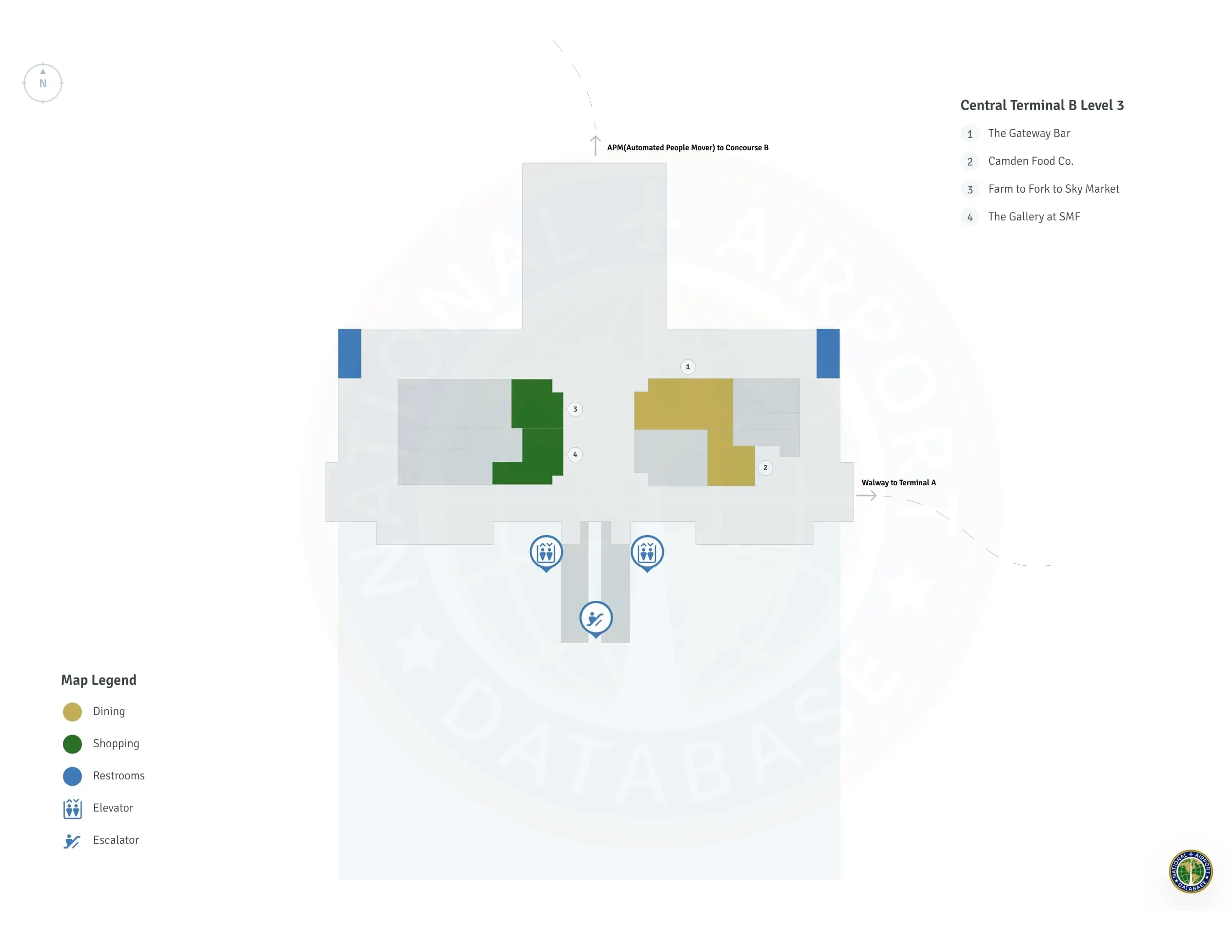 SMF Terminal B / Level 3 Map