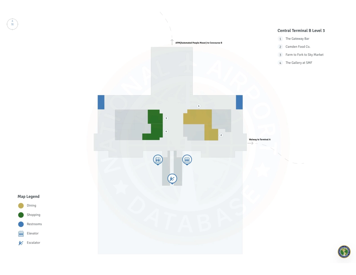 SMF Terminal B / Level 3 Map