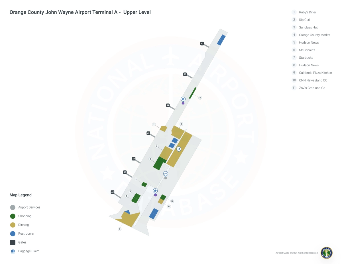 SNA Terminal A / Upper Level Map